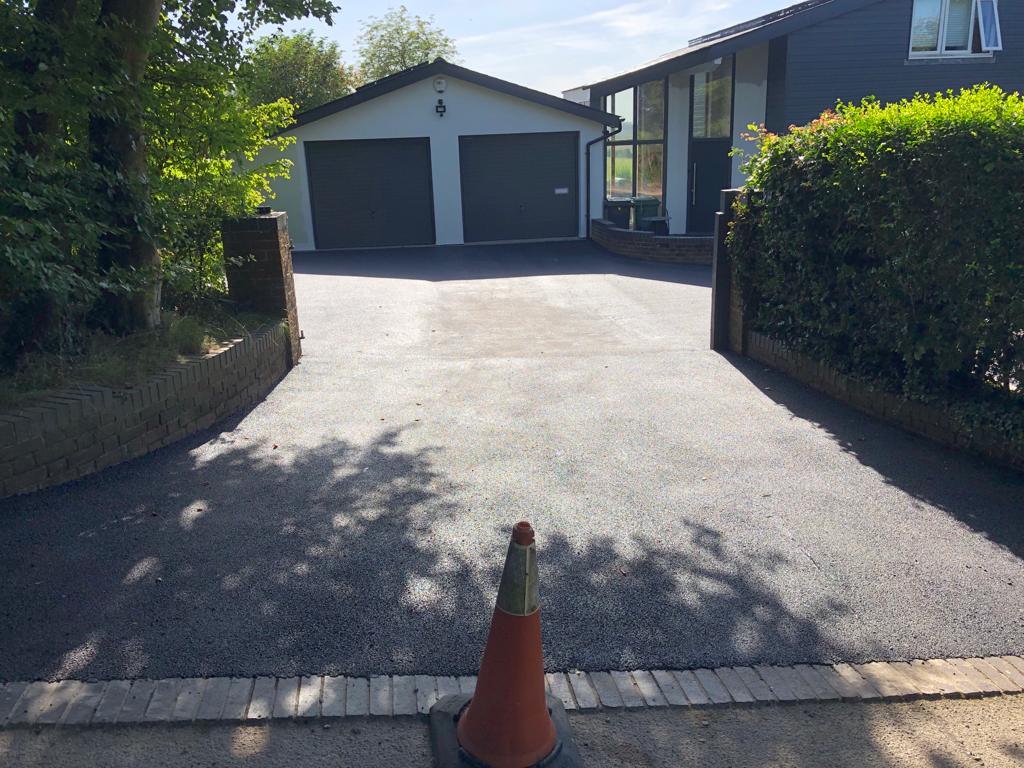 This is a photo of a bitumen driveway which is in the process of being installed by Bannockburn Road Tech