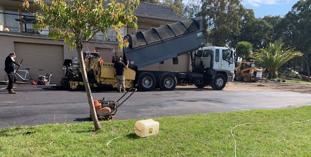 This is a photo of an asphalt driveway which is in the process of being installed by Bannockburn Road Tech